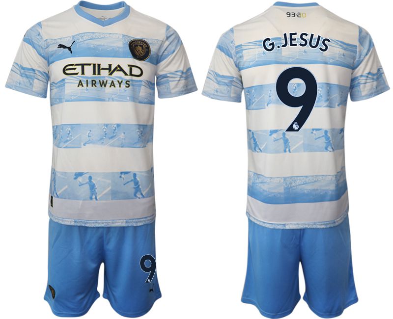 Men 2022-2023 Club Manchester City blue #9 Soccer Jersey